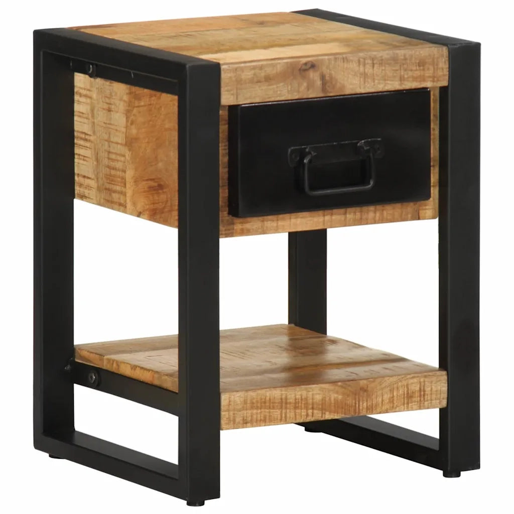vidaXL Comodini 2 pz in Legno Massello di Mango Grezzo