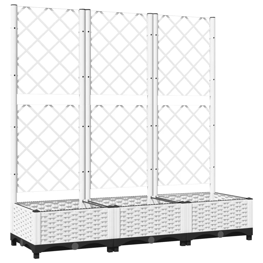 Fioriera da Giardino con Graticcio Bianco 120x40x121,5 cm PPcod mxl 119035