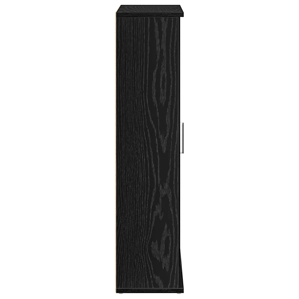 Mobile da Bagno con Portarotolo Nero 39x22x90 cm 858525