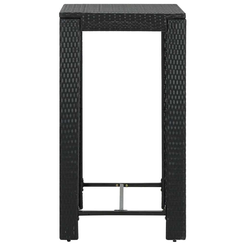 Set Bar da Giardino 5 pz con Cuscini Polyrattan Nero 3064794