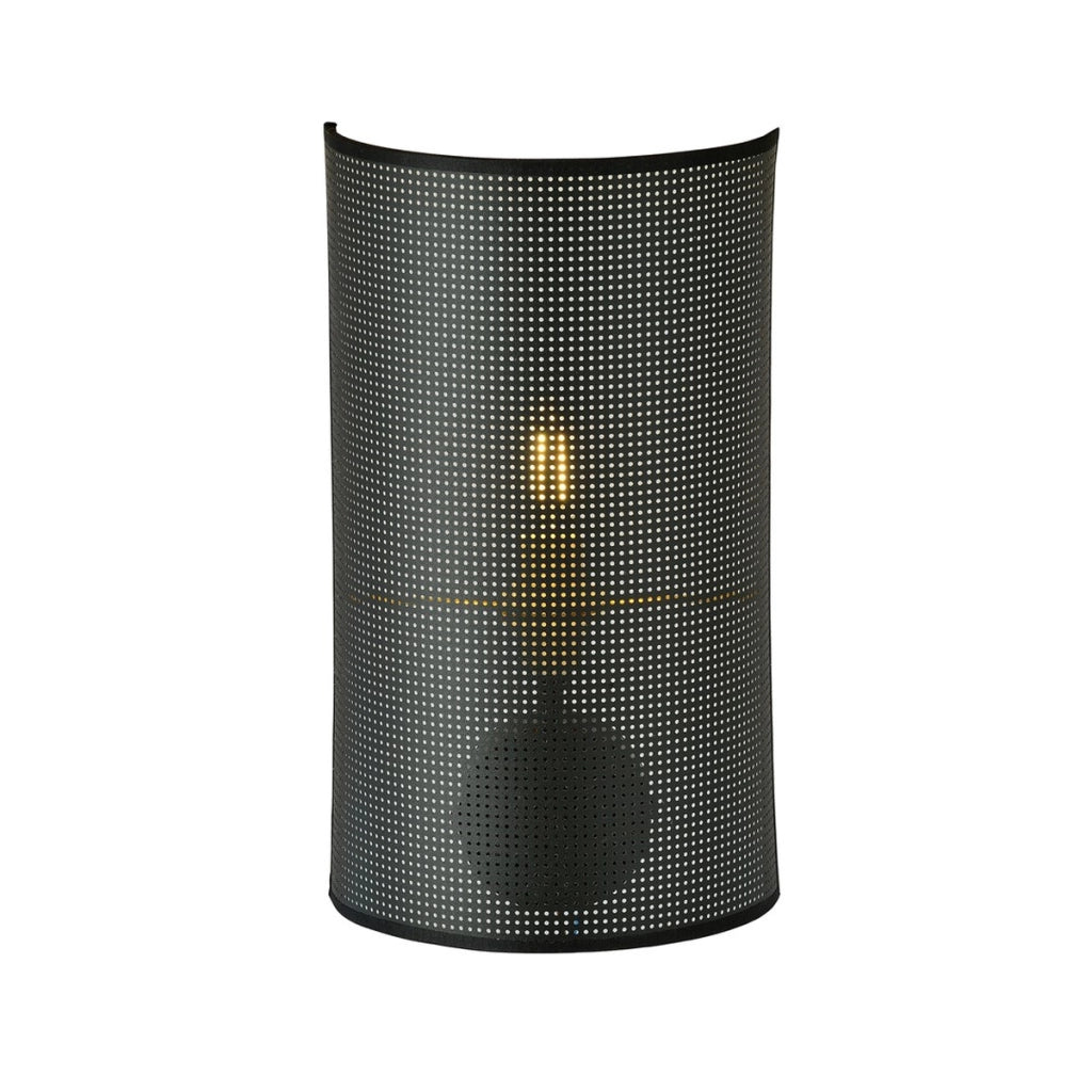 Applique ASTON in acciaio nero con dettagli oro