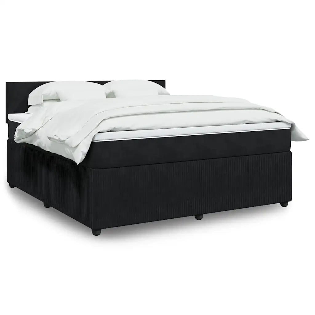 Giroletto a Molle con Materasso Nero 180x200 cm in Velluto 3287802