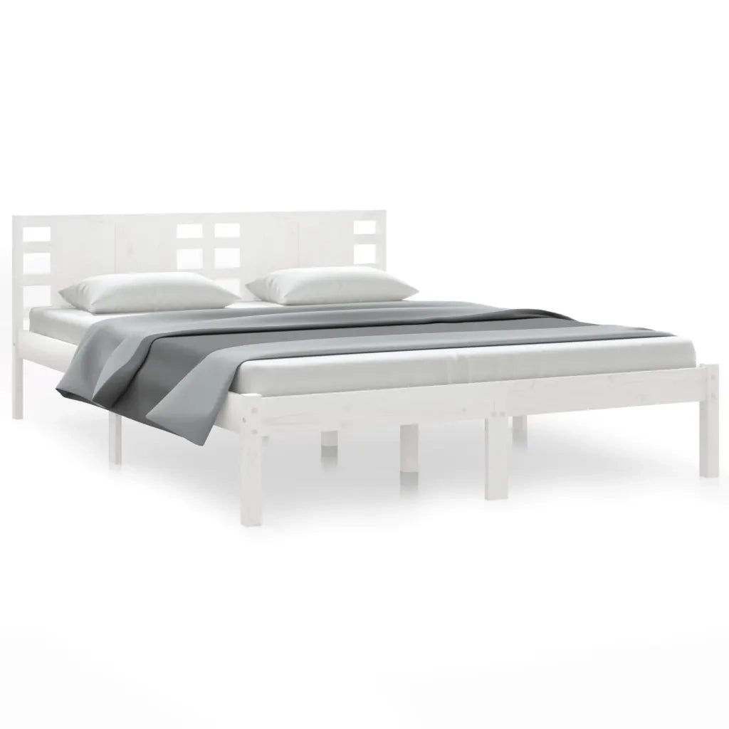 Giroletto senza Materasso-Struttura Letto Bianco 120x200 cm Legno Massello Pino 921688