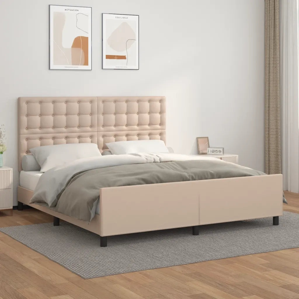 Giroletto con Testiera Cappuccino 160x200 cm in Similpelle