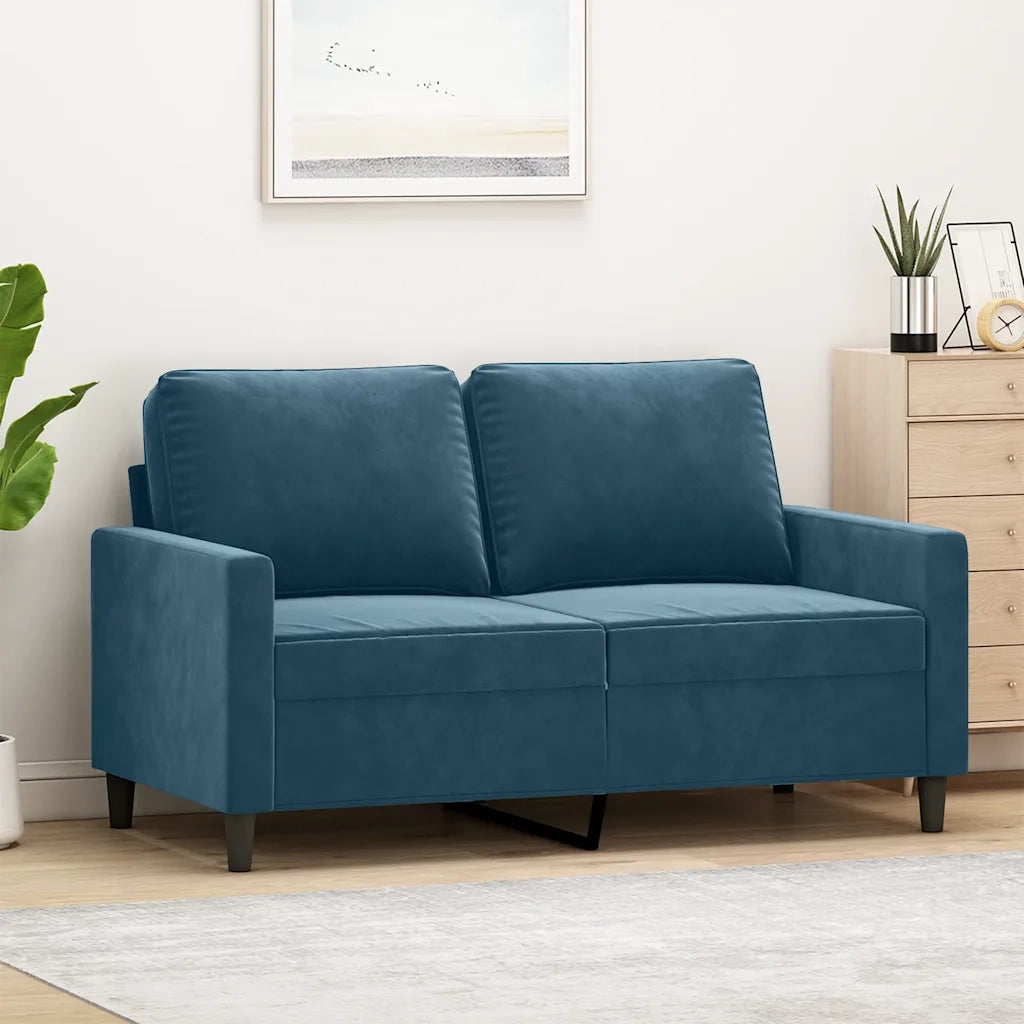 Divano a 2 Posti-Sofa 2 Posti Blu 120 cm in Velluto 825336