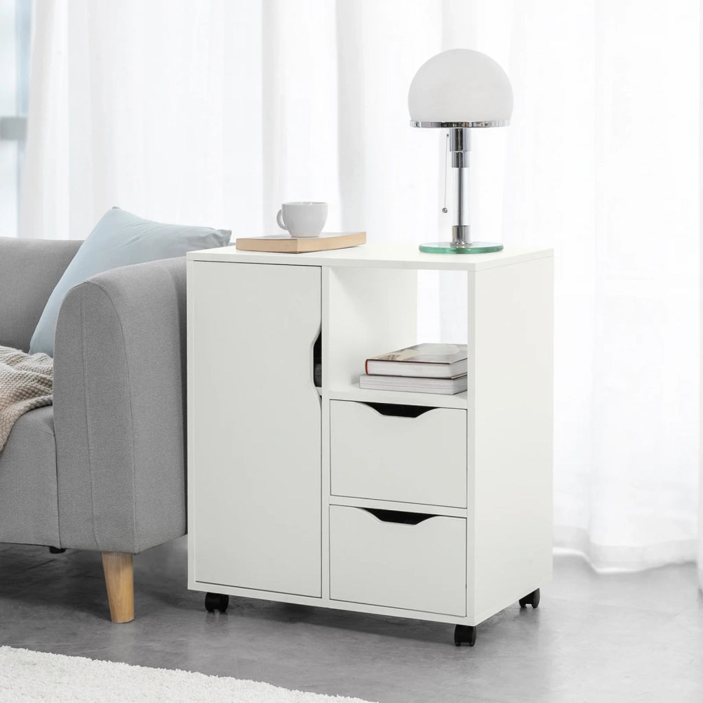 Carrello Tavolino da salotto Comodino Piccolo Comodino Bianco Comodini L60*P35*A70cm FBT105-W