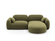 Cosmopolitan Design - Divano angolare modulare destro "Sydney" 3 posti in velluto verde chiaro 