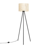 Lampada a sospensione NEVIA con struttura nera e paralume in marmo beige, 40 cm