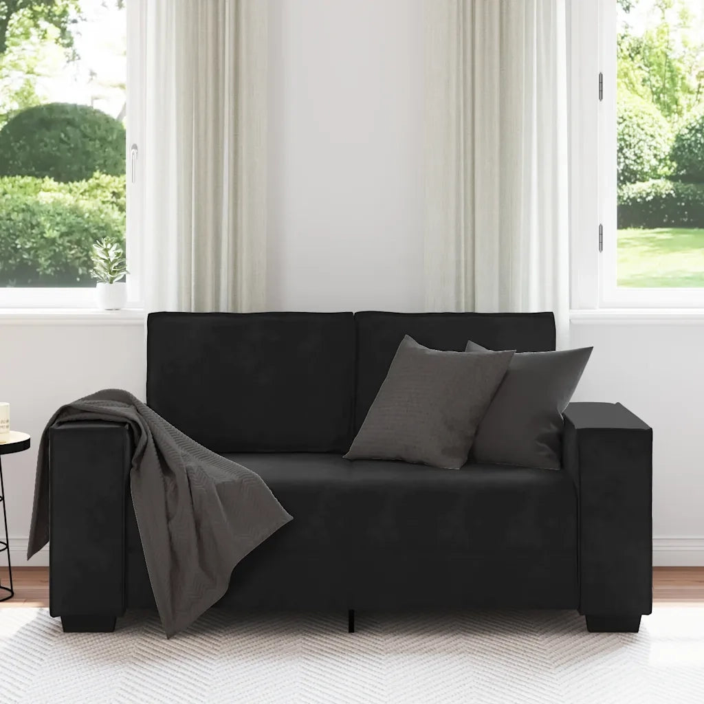 Divano | Divano da soggiorno | Sofa a 2 Posti Nero 160x78x84 cm in Velluto