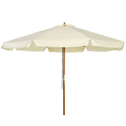 OMBRELLONE DA GIARDINO CON DOPPIO TETTUCCIO, IN LEGNO DI BAMBÙ E POLIESTERE, Ø325X250 CM, BEIGE