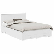 Letto matrimoniale | Letto per adulti | Struttura del letto Bianco 140 x 200 cm Legno multistrato