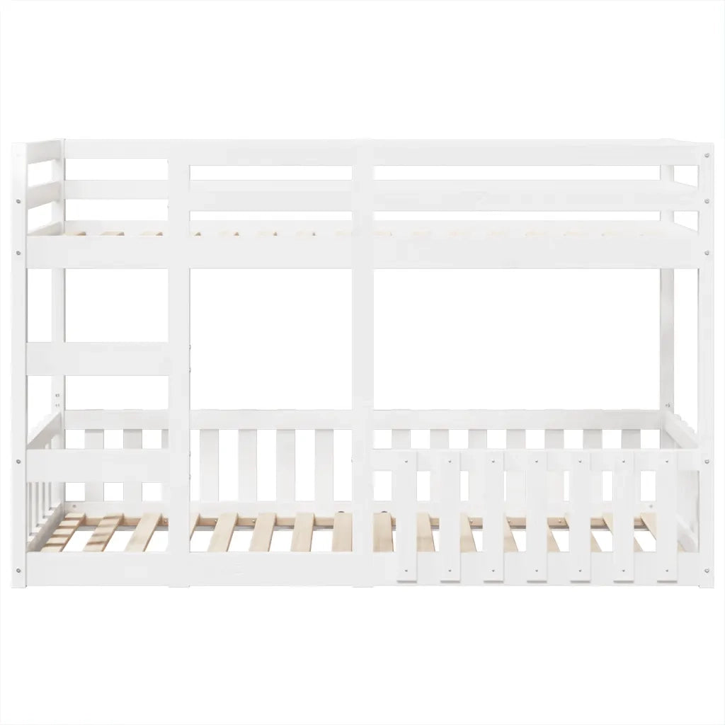 Letto a Castello Bianco 90x190 cm in Legno Massello di Pino 3308593