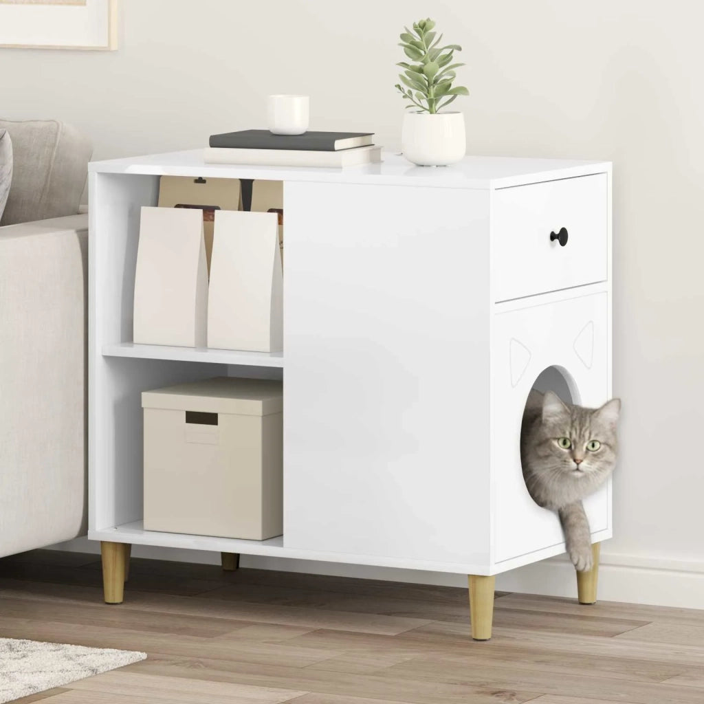 Casa per Gatti Bianco Lucido 72 x 42.5 x 70 cm CFW9254325