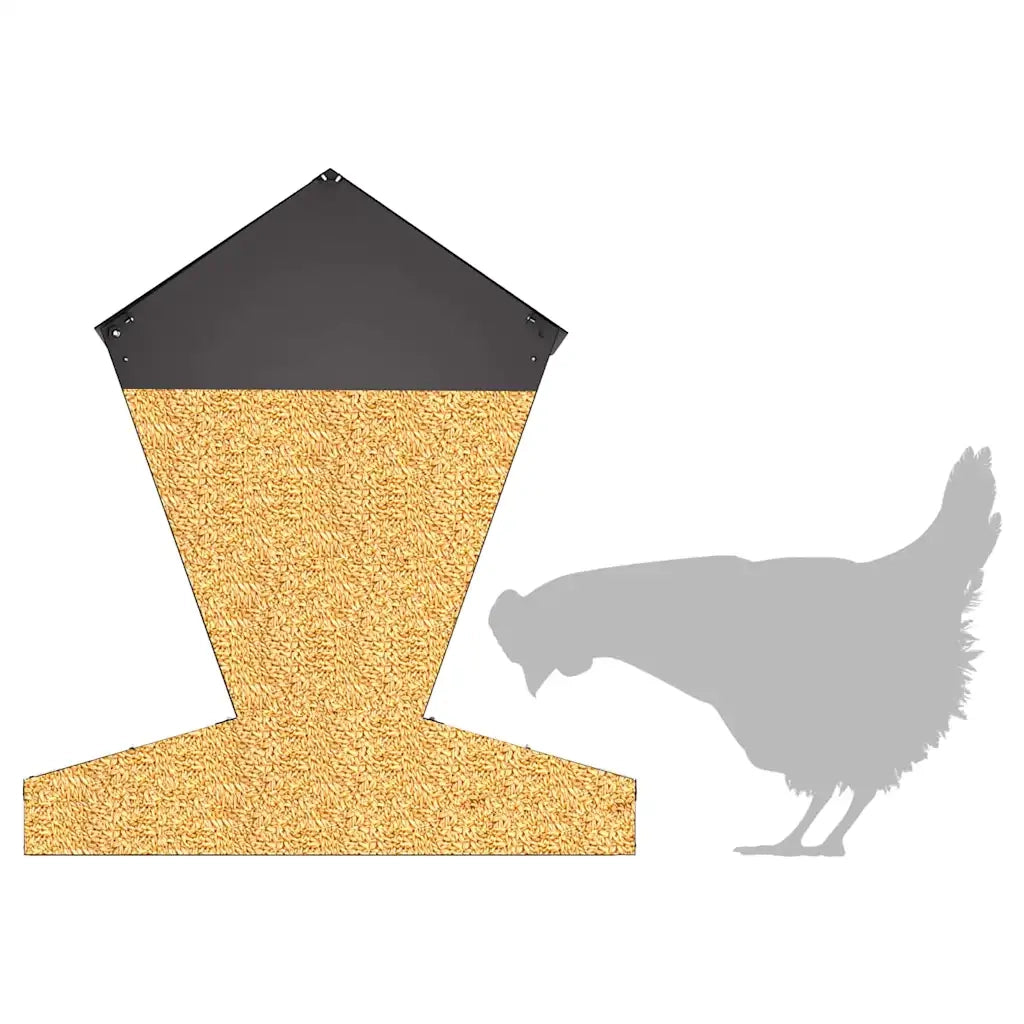 Feeder per pollo Nero 40 x 40 x 45 cm Acciaio laminato a freddo 874678