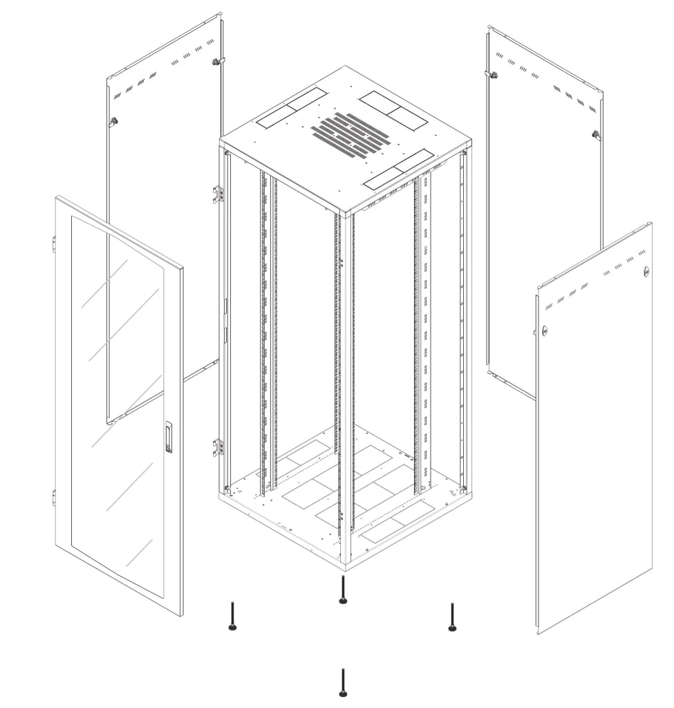 Armadio Rack NextGen 19'' 800x800 42U Nero