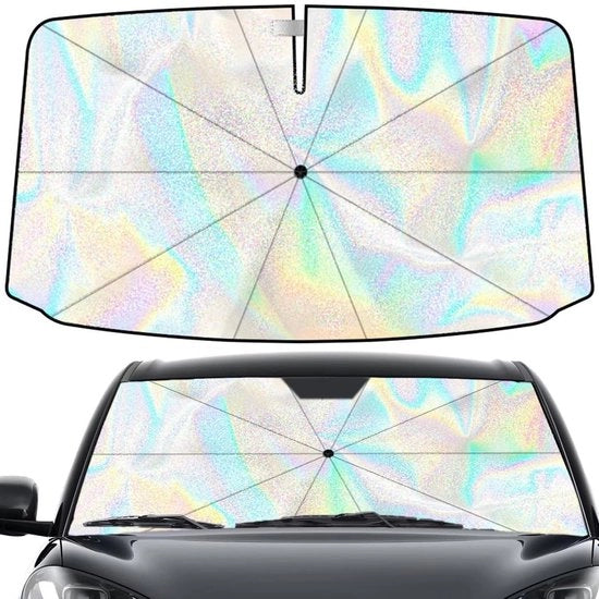 Sistema di protezione solare per auto - Protezione UV - Ripiegabile - 140 x 80 cm - Per auto, SUV e camion - Alta efficienza