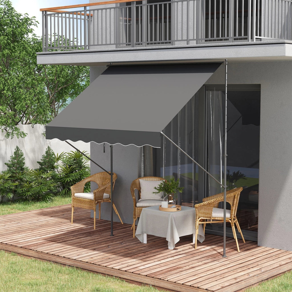 Toldo Retrattile Manuale ¨C zephmum ¨C Grigio 200x175x210-310 cm