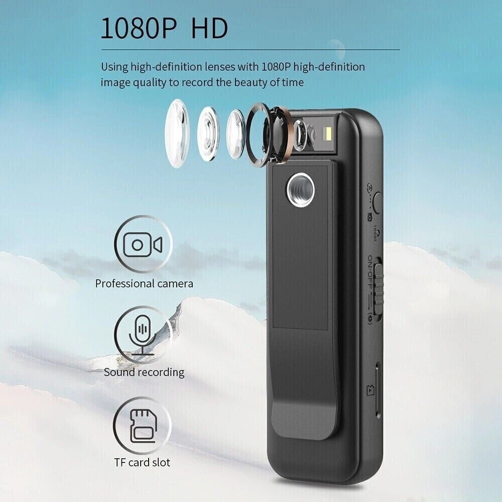 Trade Shop - Mini Telecamera Spia Lcd Con Lente Girevole Con Visione Notturna Bodycam Full Hd -