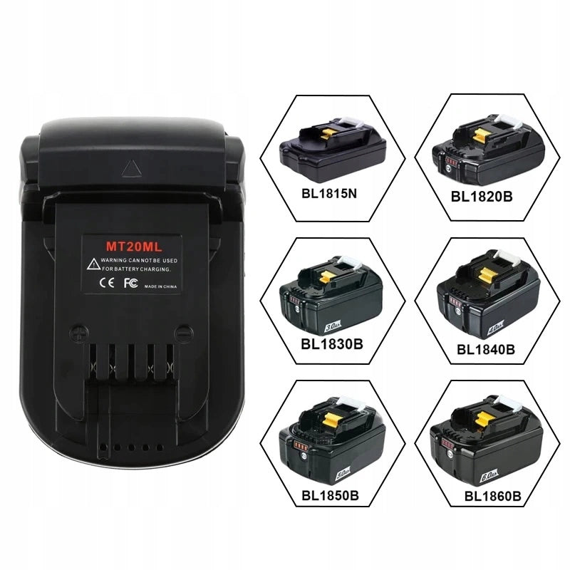 Adattatore Batteria Makita 18V a Milwaukee 18V MT20ML – Compatibile con Utensili Milwaukee 18V | Alta Qualità e Durata
