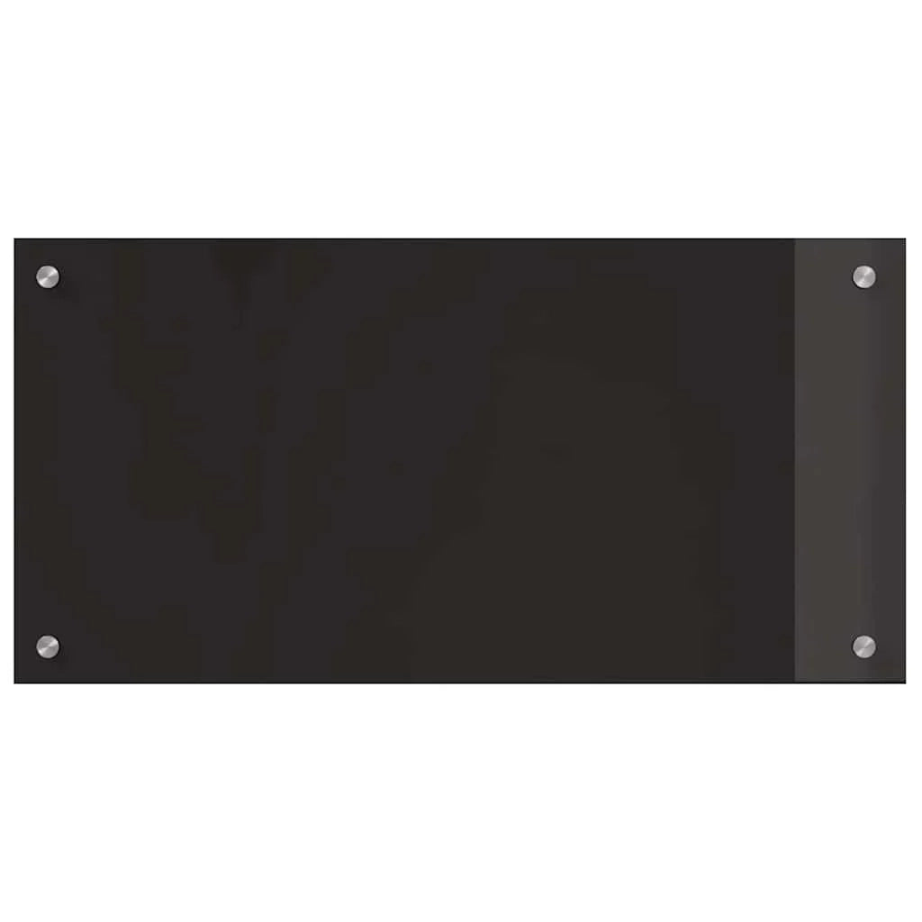 Set di 2 paraschizzi da cucina resistenti al calore 80 x 40 cm design moderno ed elegante in vetro temperato nero 02_0056309