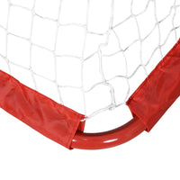 Set 2 Porte da Calcio Pieghevole da Esterno con 4 Picchetti 90x36x60 cm in Acciaio e Tetrolon Rosso