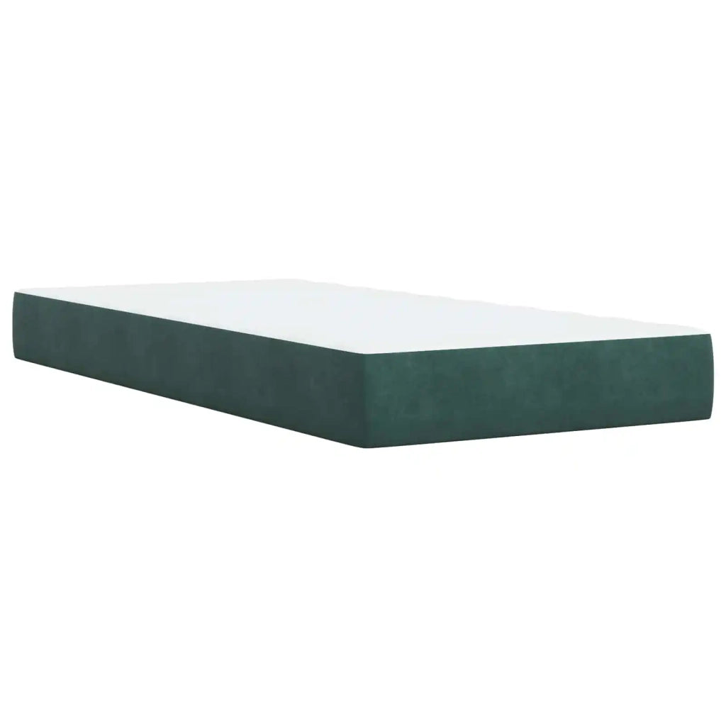 Letto Box Spring LED con Materasso Verde Scuro 100 x 200 cm 3456020