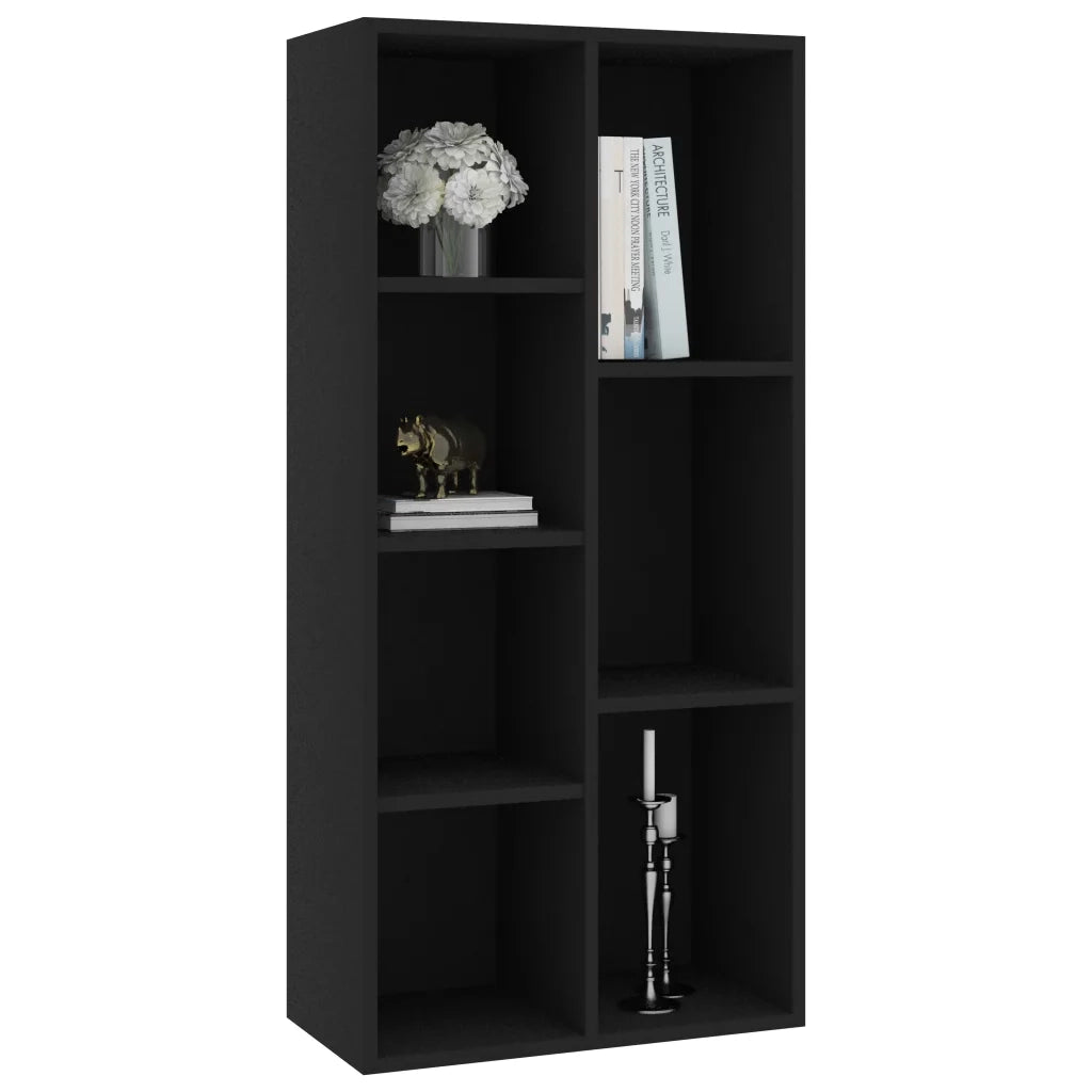 Libreria Nera 50x25x106 cm in Legno Multistrato 801108
