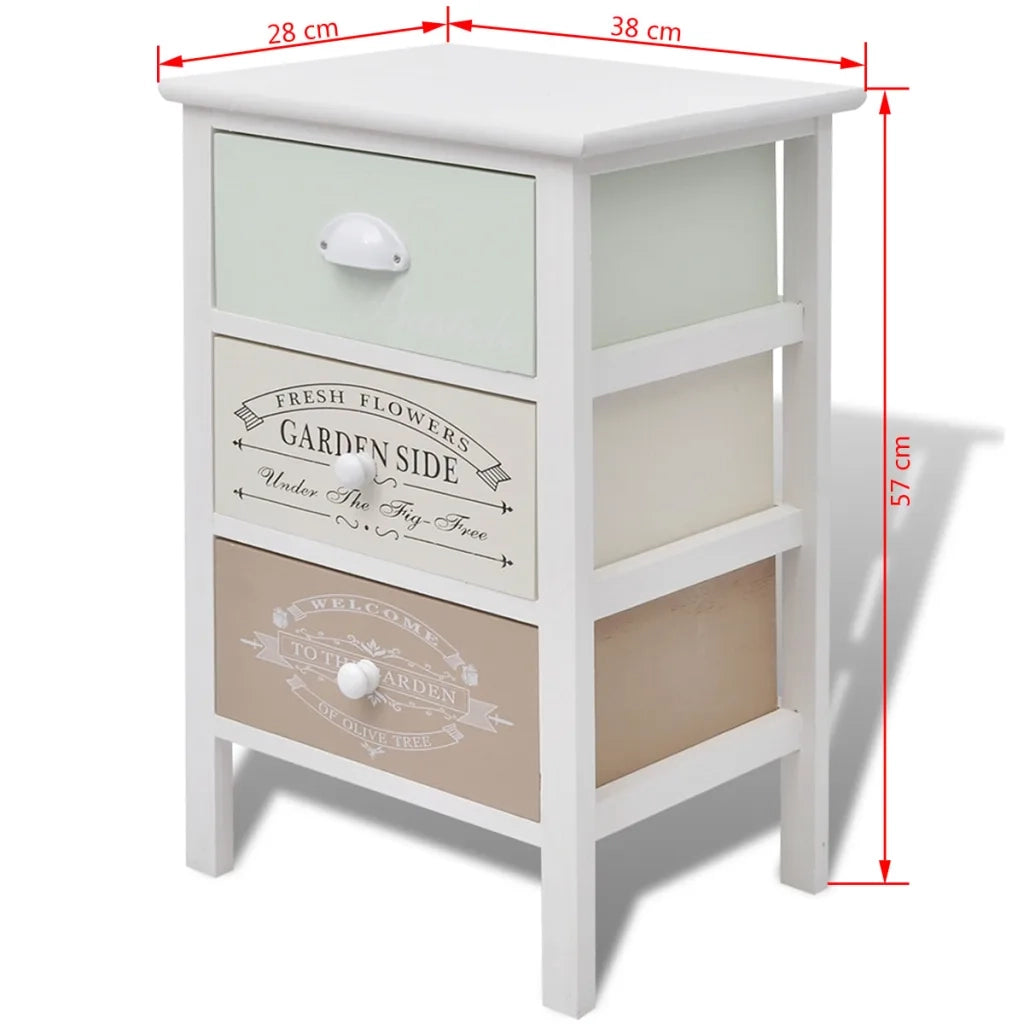 Armadietto in Stile Francese con 3 Cassetti in Legno  cod mxl 49815