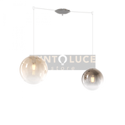 SOSP. CROMO 2 LUCI SPOSTABILE VETRI (1 PICCOLO AMBRA+1 MEDIO BRONZO) 1194CR-S2 S MIX-AB