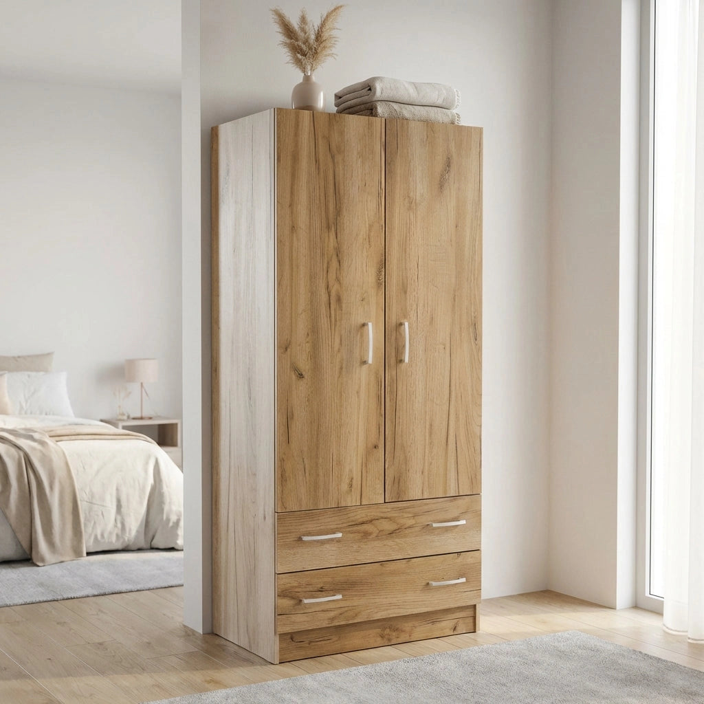 Armadio due ante in Legno Composito cm 77x50x180 - COLE
