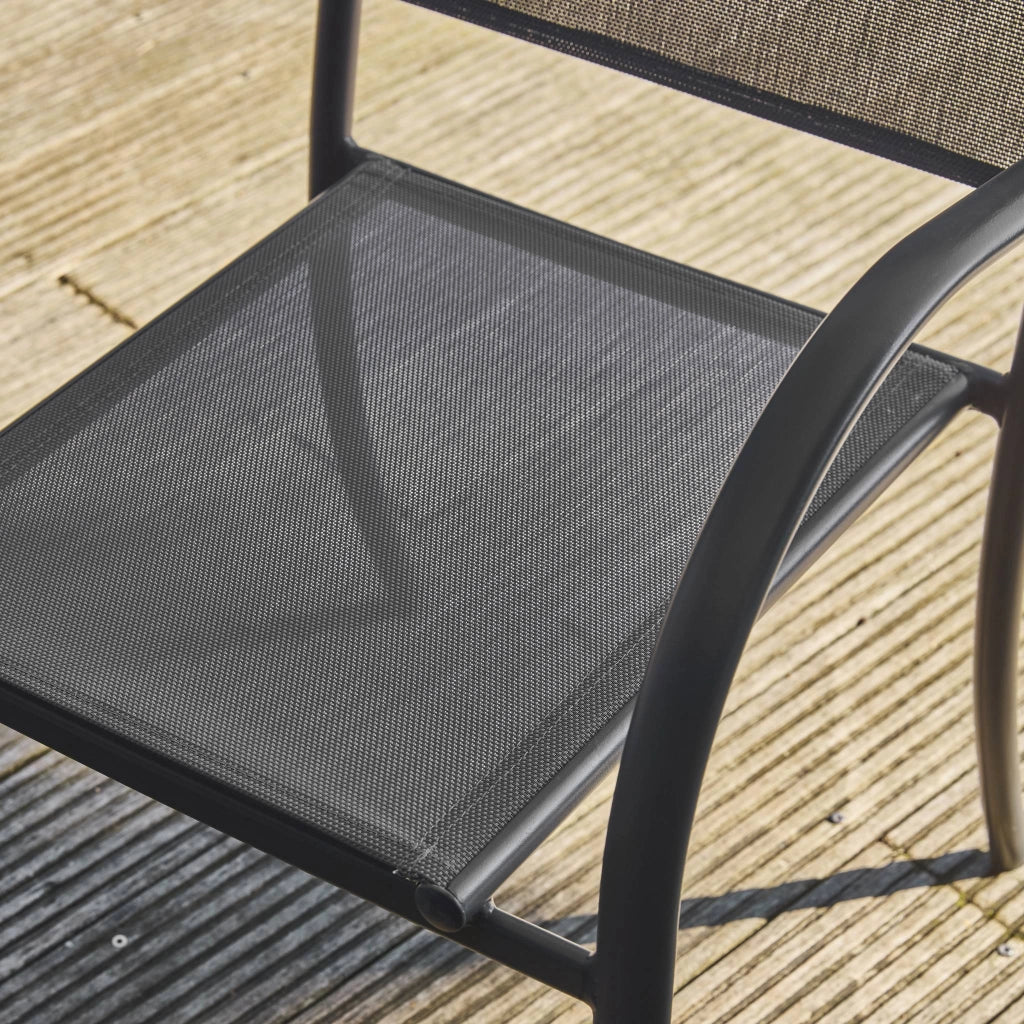 Set 4 sedie da giardino in alluminio e textilene, antracite