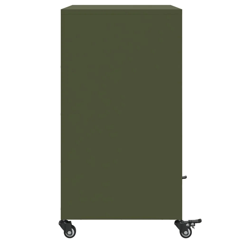 Buffet credenza cassettiera armadio mobile contenitore organizer per cucina soggiorno salotto verde oliva 68,5 x 39 x 72 cm acciaio verde 02_0036588
