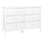 Cassettiera a 6 cassetti in MDF bianco con maniglie in oro Soggiorno elegante