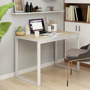 Scrivania Computer Bianca e Rovere 110x60x73 Legno Multistrato