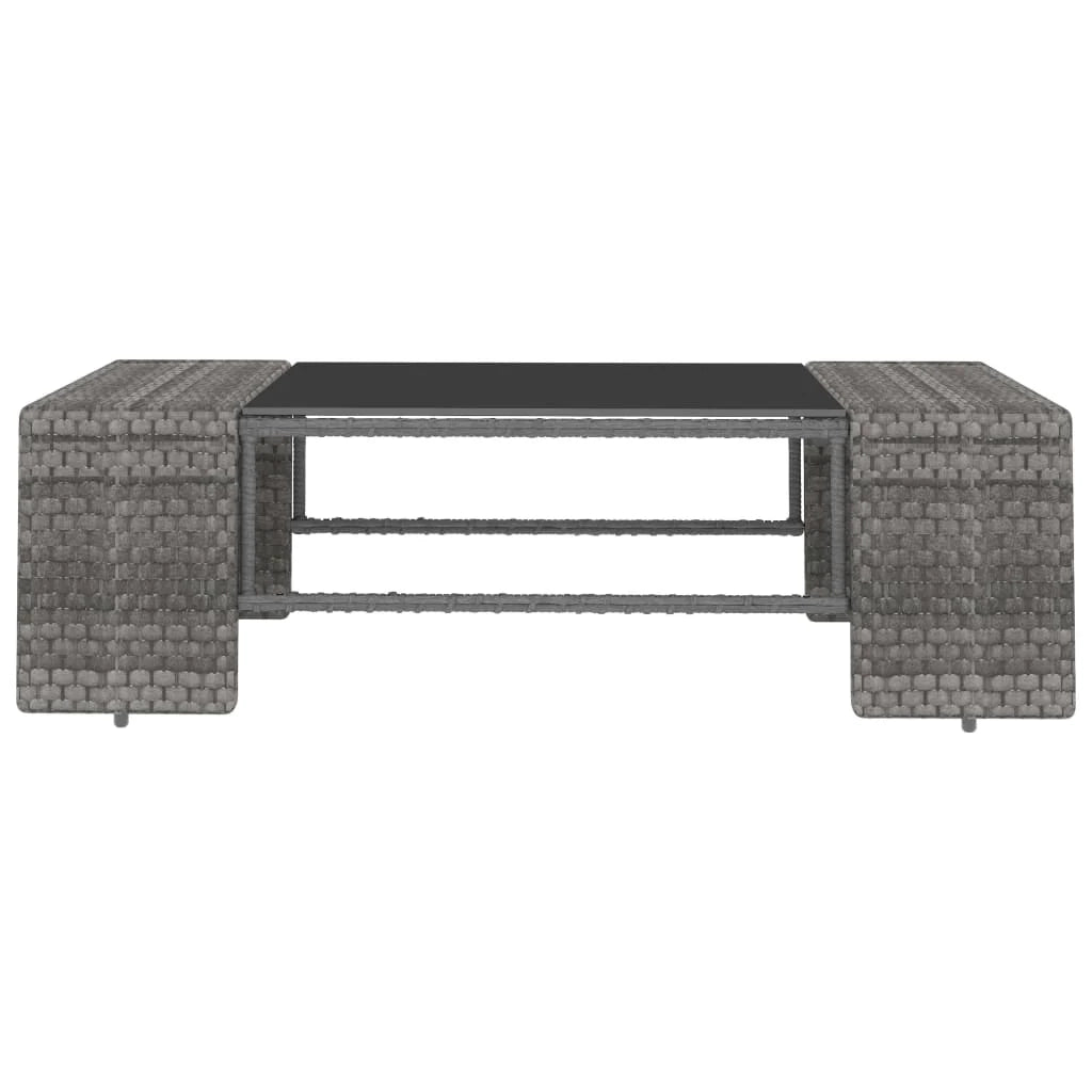 Set di mobili da giardino mobili da esterno set da 4 pezzi resina intrecciata grigia 02_0016277