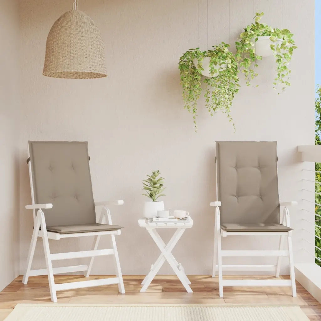 Cuscini per Sedie Alte 2 pz | Cuscini per sedie Tortora 120x50x3 cm in Tessuto