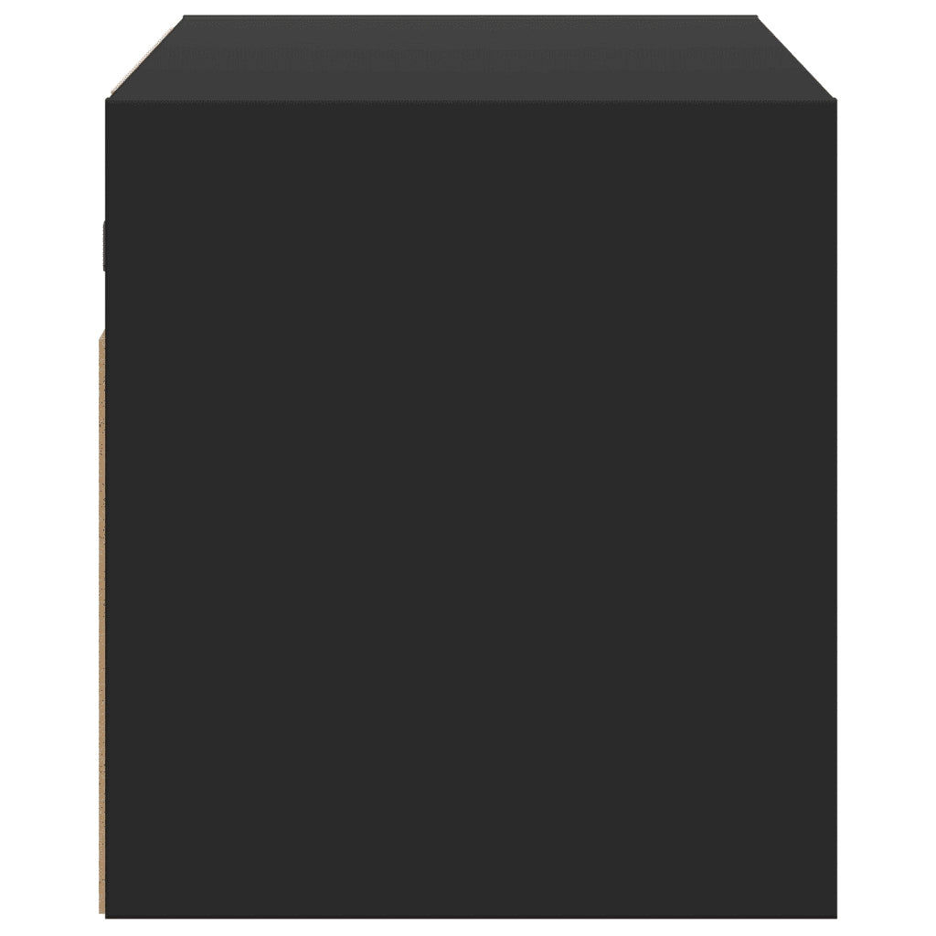 vidaXL Mobile TV a Parete con Luci LED Nero 80x31x35 cm