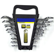 Trade Shop - Set Chiavi Inglesi Combinate 8pz 6-22mm In Acciaio Cromo Vanadio Con Astuccio -