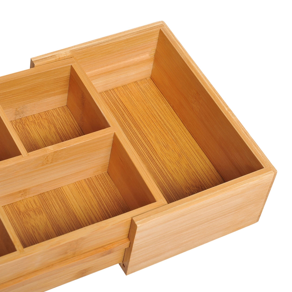 ORGANIZER ESTRAIBILE PER CASSETTO 24,6x17,6x7 cm Bambù Naturale 5/7 scomparti
