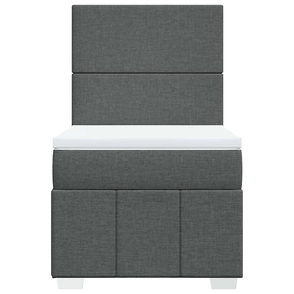 Giroletto a Molle con Materasso Grigio Scuro 80x200 cm Tessuto