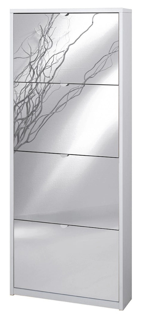 KIT SCARPIERA 4 ANTE CON RIBALTA E SPECCHIO FRONTALE H154 L63 P18 Cm FINITURA BIANCO SARMOG Sk554spk