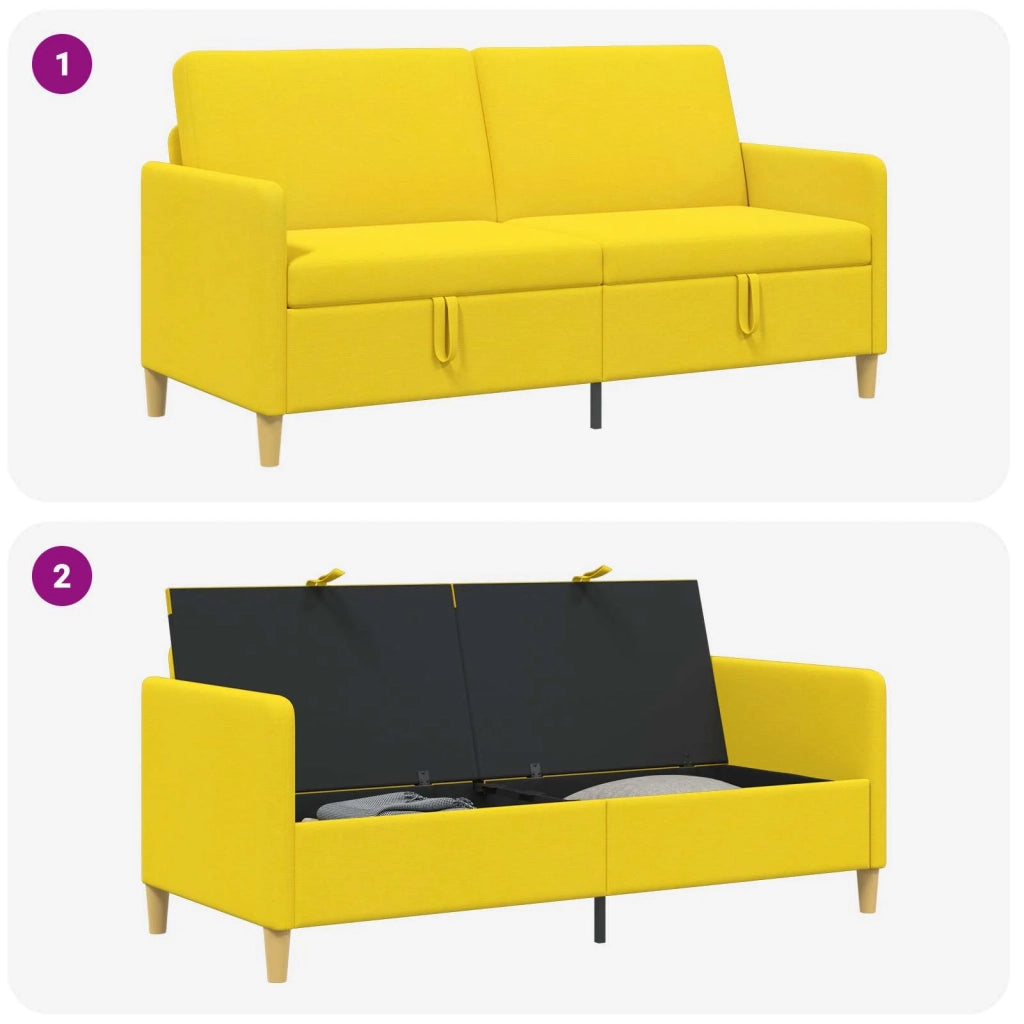 Divano con Storage Giallo Chiaro 172 x 78 x 87 cm Poliestere 42036957