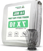 Telaio di copertura in tessuto 2 x 3 m 10 spannatori di copertura - occhielli di copertura impermeabile resistente alle fessure e alle gocce d'acqua 200 g/m2 - bianco