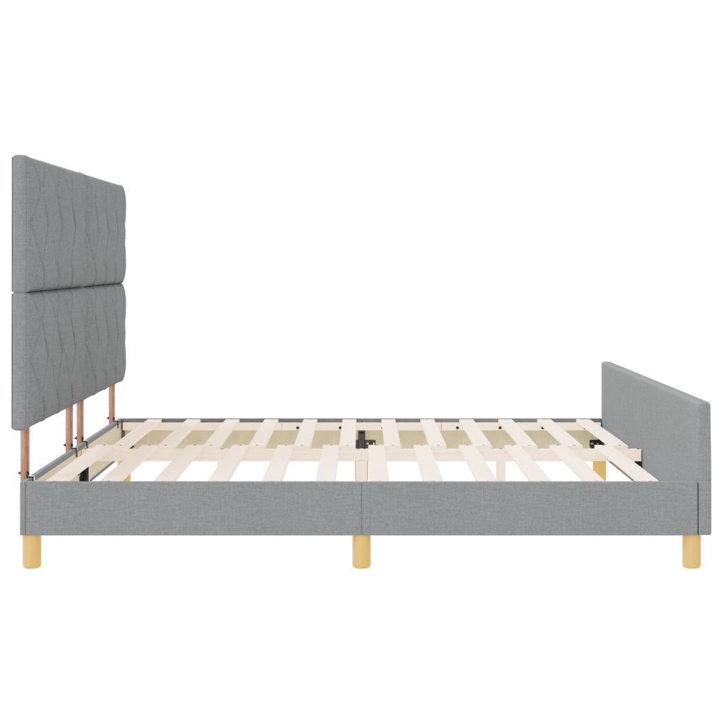 Struttura Letto in Tessuto Grigio Chiaro 200x200 cm