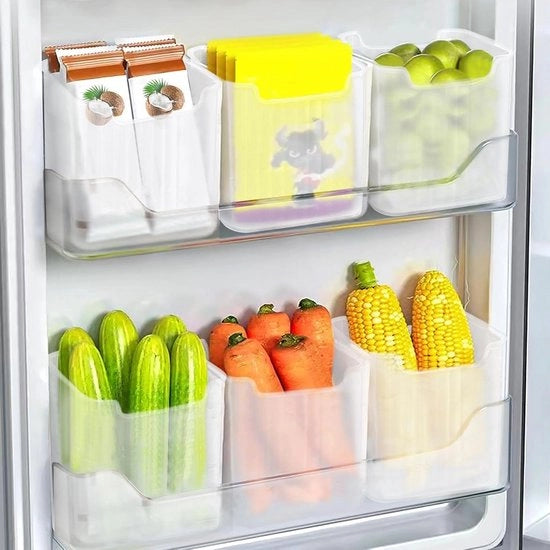 Set di 6 organizzatori per frigorifero - contenitori di archiviazione per la porta e la cucina - soluzione per frigorifero e sala da pranzo
