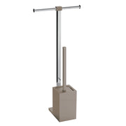 Colonnina portarotolo e scopino WC acciaio inox e resine termoplastiche serie Rainbow Gedy RA32 Tortora Chiaro