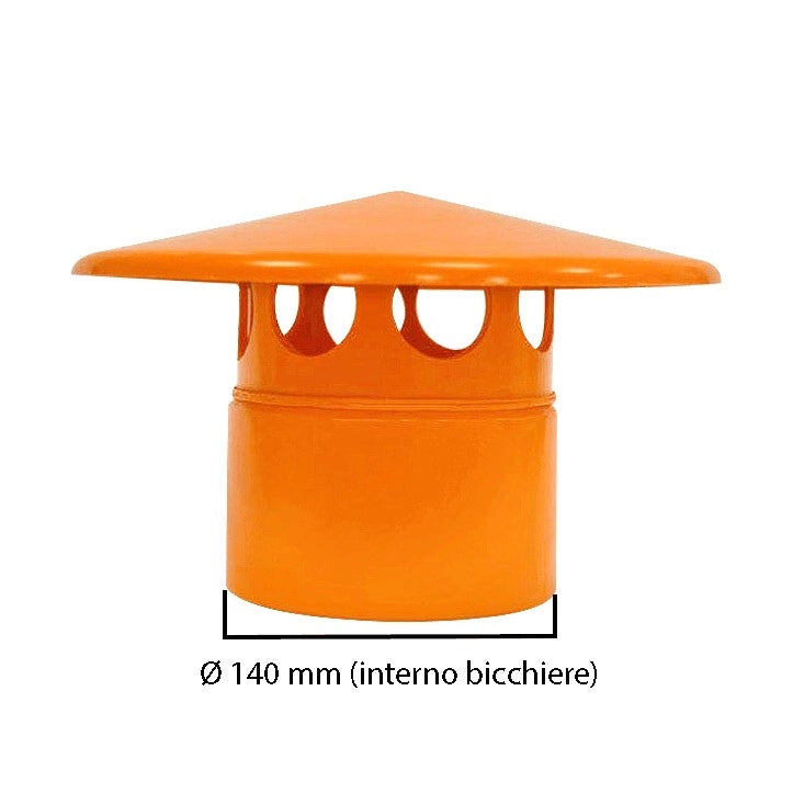 Testa esalatore  in pvc : Colore - Arancio, Diametro - 140