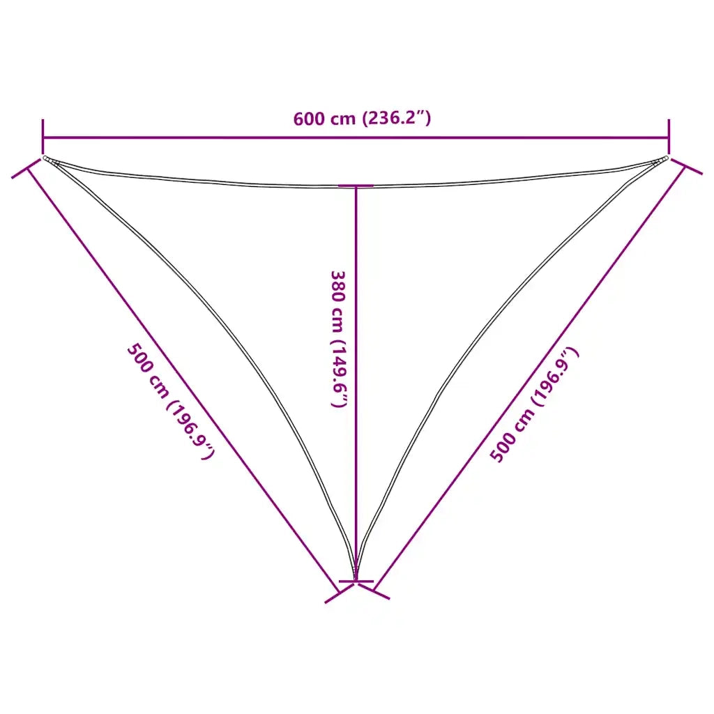 Parasole a Vela Oxford Triangolare 5x5x6 m Verde Scuro 135513