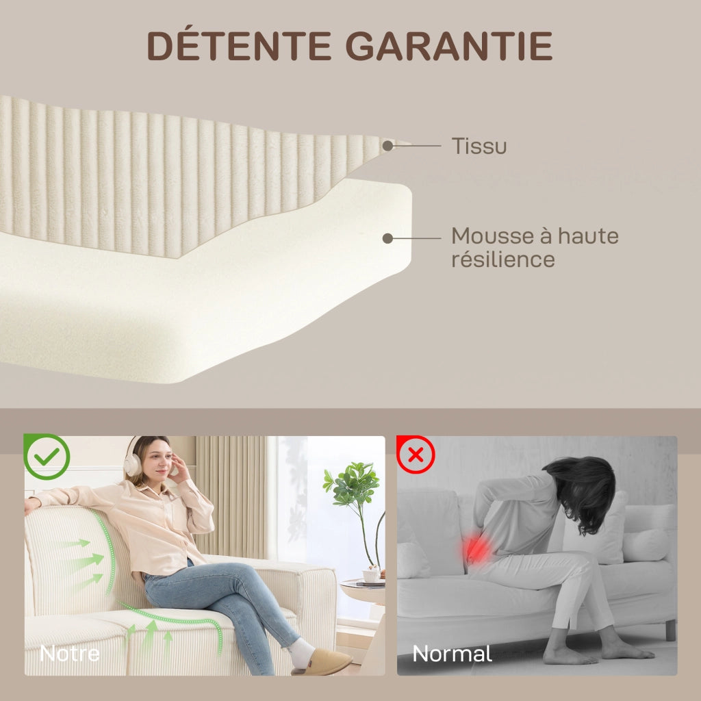 Divano 3 posti in velluto ¨C Minimal ¨C beige 230 cm