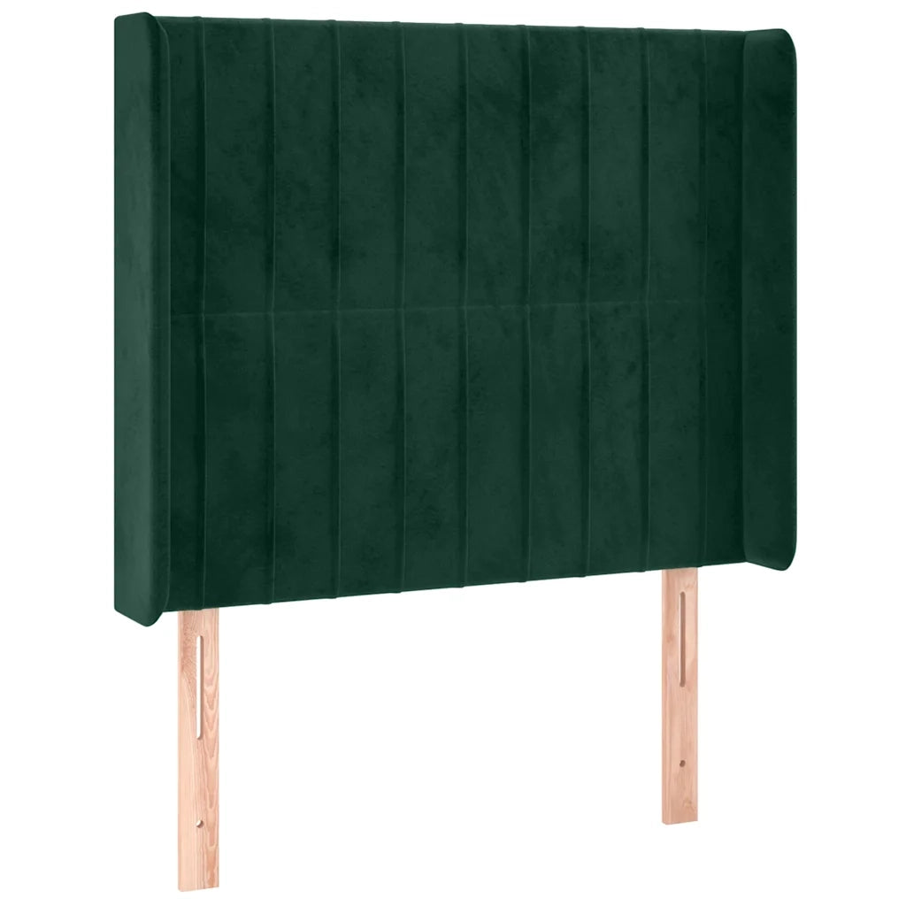 Testiera | Testata a LED Verde Scuro 83x16x118/128 cm in Velluto
